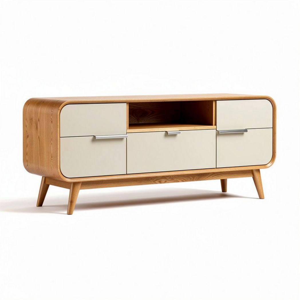 Stolik kawowy w stylu skandynawskim z drewna i płyty MDF - 150 x 40 x 50cm