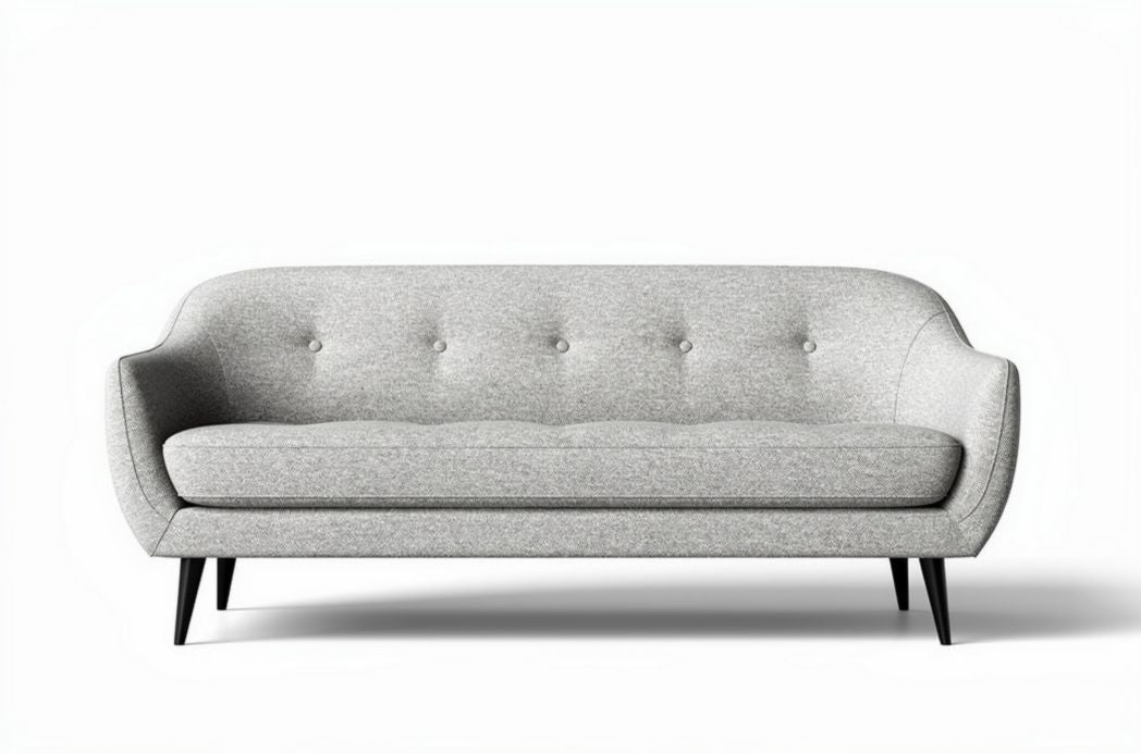 Sofa z tkaniny w kolorze szarym do salonu - 180 x 85 x 75cm