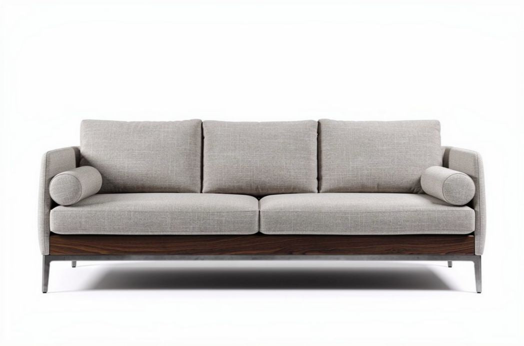 Sofa z tkaniny do salonu z drewnianą ramą - 230 x 90 x 80cm