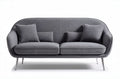 Sofa z tkaniny w kolorze szarym do salonu z poduszkami - 200 x 90 x 80cm